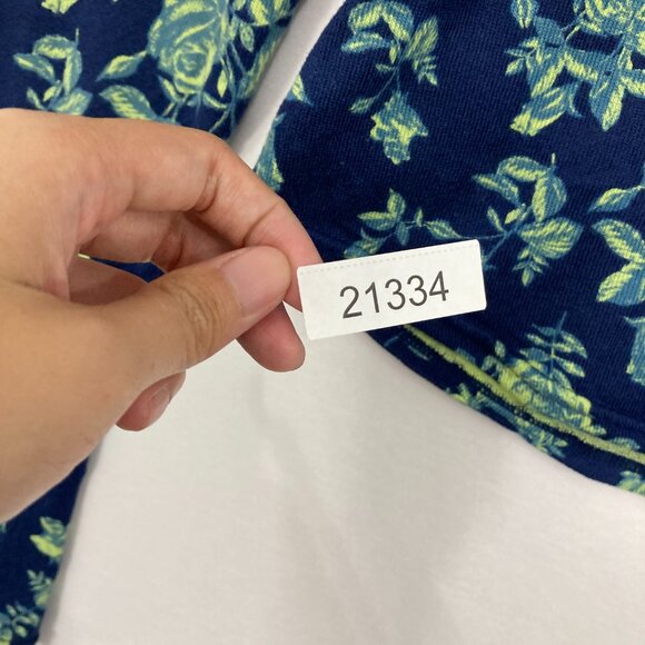 New Free People Boho Floral Keyhole Dinner Party Blouse Indigo Combo Large - Picture 12 of 12